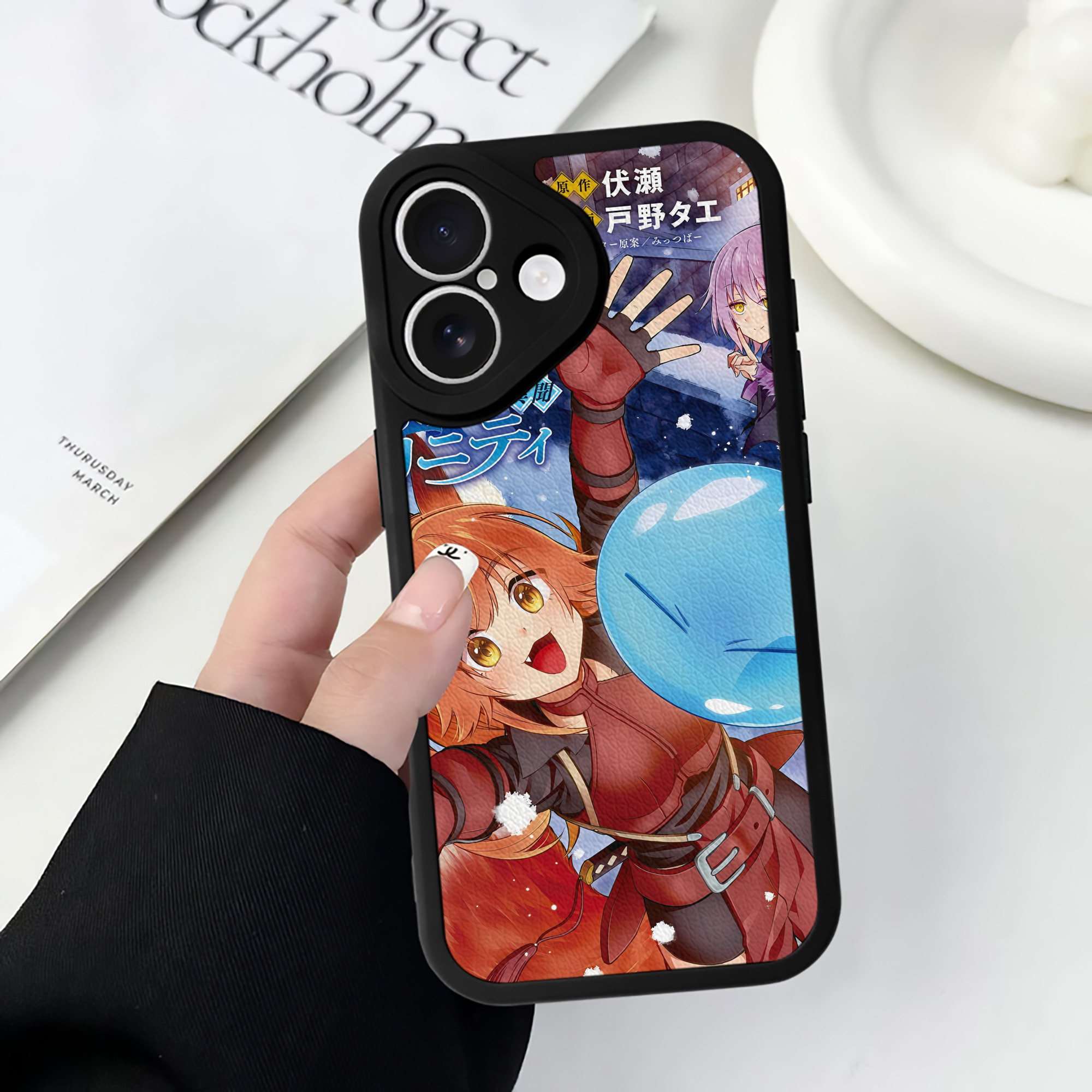 （画像用） 転スラ Regarding Reincarnated to Slime 【iPhone 16シリーズ対応】シリコンスマホケース（レザー調） 材質：シリコン